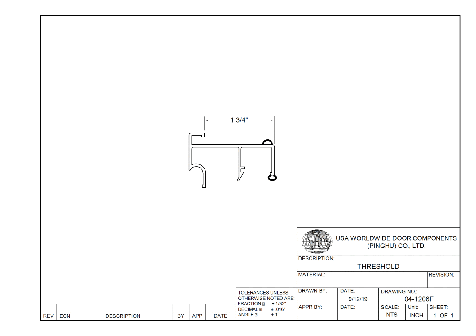 Thresholds – Worldwide Door Components Inc