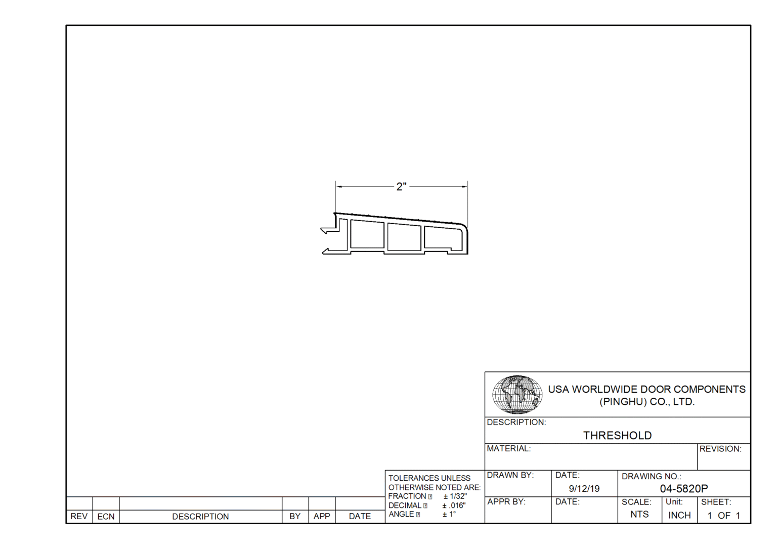 Thresholds – Worldwide Door Components Inc